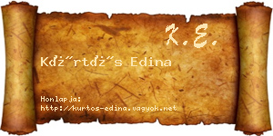 Kürtös Edina névjegykártya