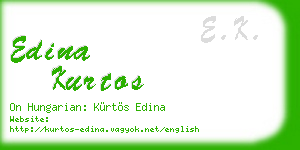 edina kurtos business card